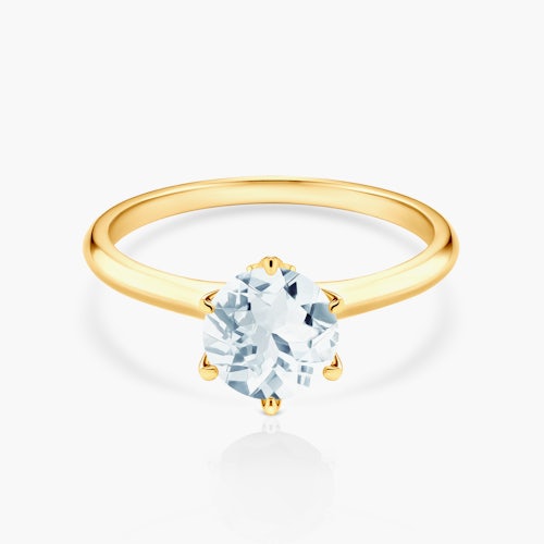 Pierścionek zaręczynowy The Journey: złoty, akwamaryn